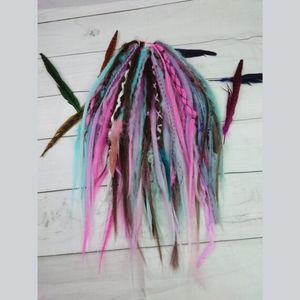 **SOLD!** Cotton Candy Fluffy Puffy Unicorn Crochet Art Dreadlocks Set